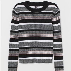 H&M DIVIDED striped ribbed knit sweater